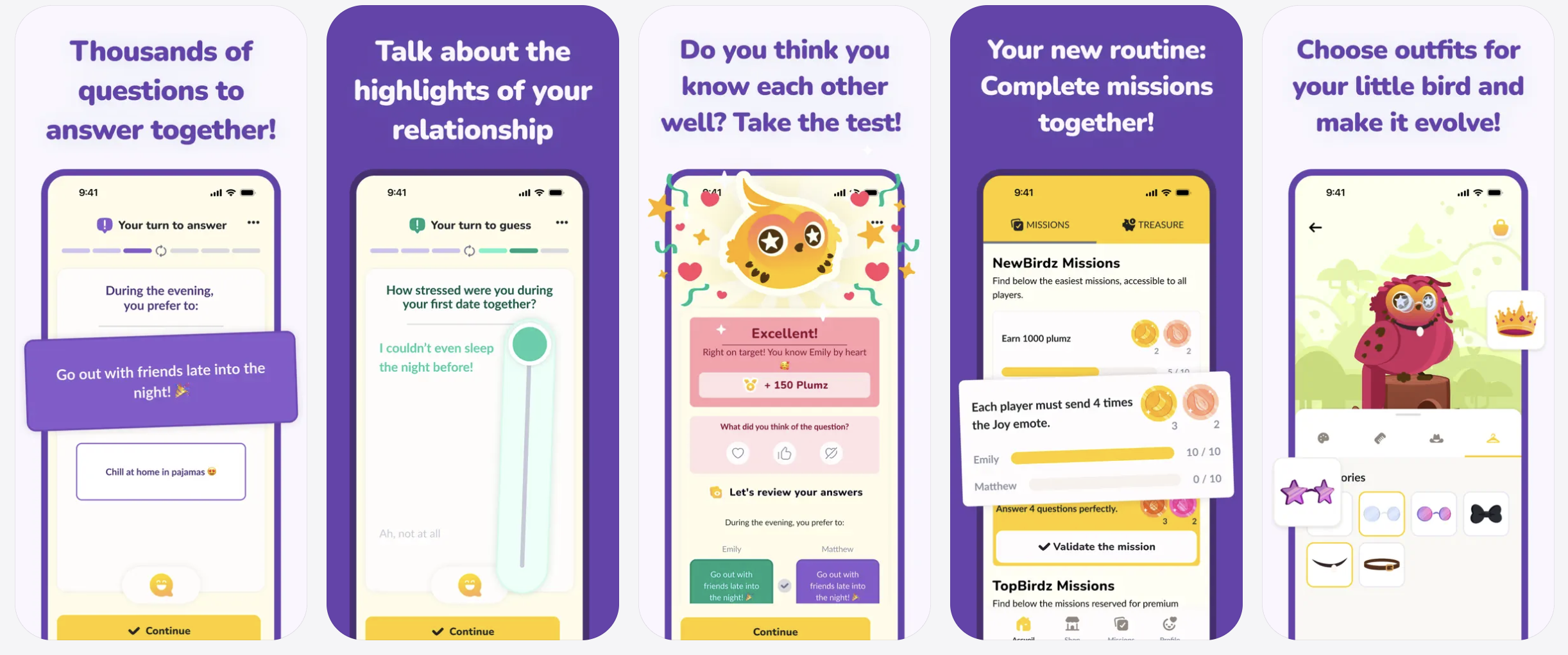 LovBirdz - app quiz de casal, capturas App Store